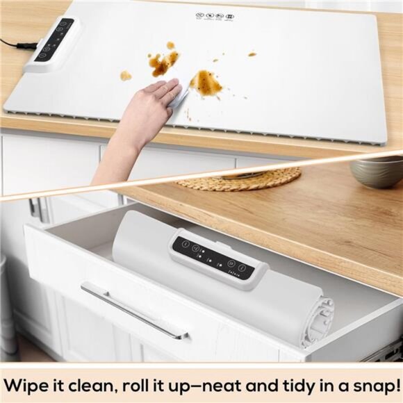 Portable Food Warmers: Roll Up Silicone Heating Mat -Electric Warming Tray - Picture 6 of 8